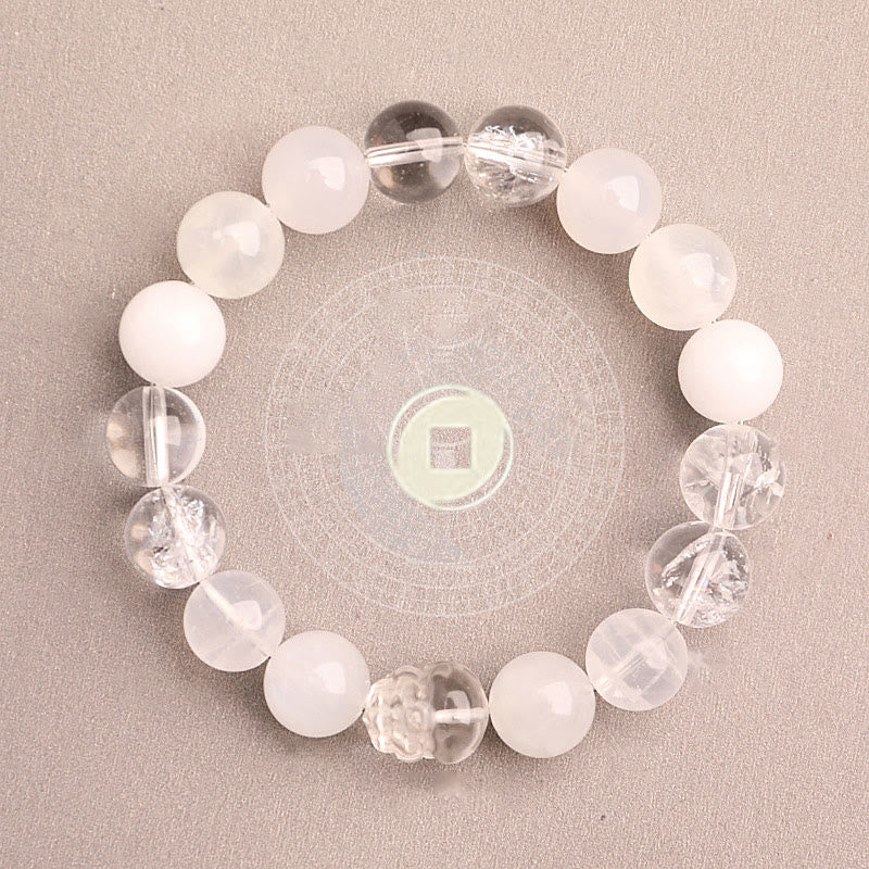 Buddha Stones Braccialetto portafortuna fantasma verde a cinque elementi con agata verde cristallo, quarzo fragola e agata muschiata. - image 40