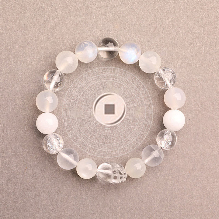 Buddha Stones Braccialetto portafortuna fantasma verde a cinque elementi con agata verde cristallo, quarzo fragola e agata muschiata. - image 42