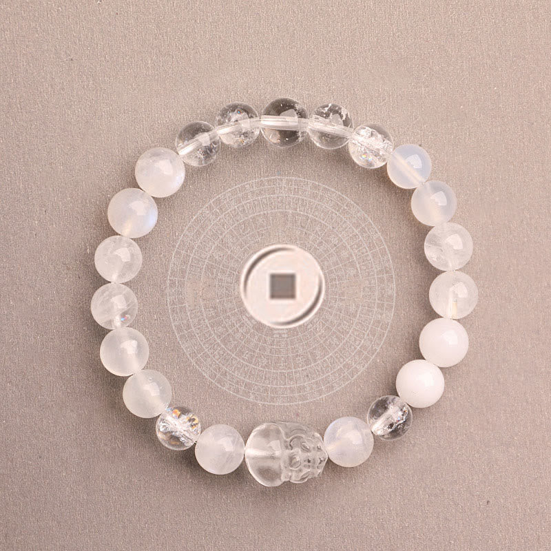 Buddha Stones Braccialetto portafortuna fantasma verde a cinque elementi con agata verde cristallo, quarzo fragola e agata muschiata. - image 44