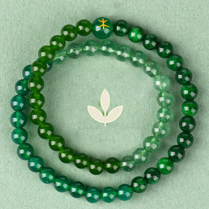 Buddha Stones Cinque Elementi Vari Agata Cristallo Calcedonio Cristallo Bianco Agata Bianca Braccialetto della Fortuna - image 9