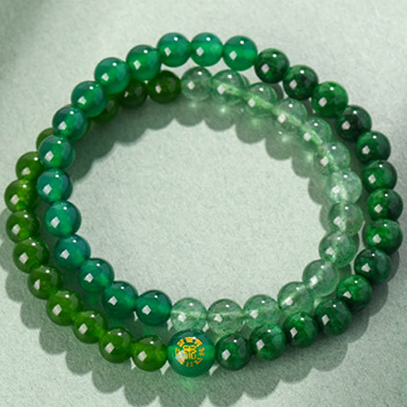 Buddha Stones Cinque Elementi Vari Agata Cristallo Calcedonio Cristallo Bianco Agata Bianca Braccialetto della Fortuna - image 10