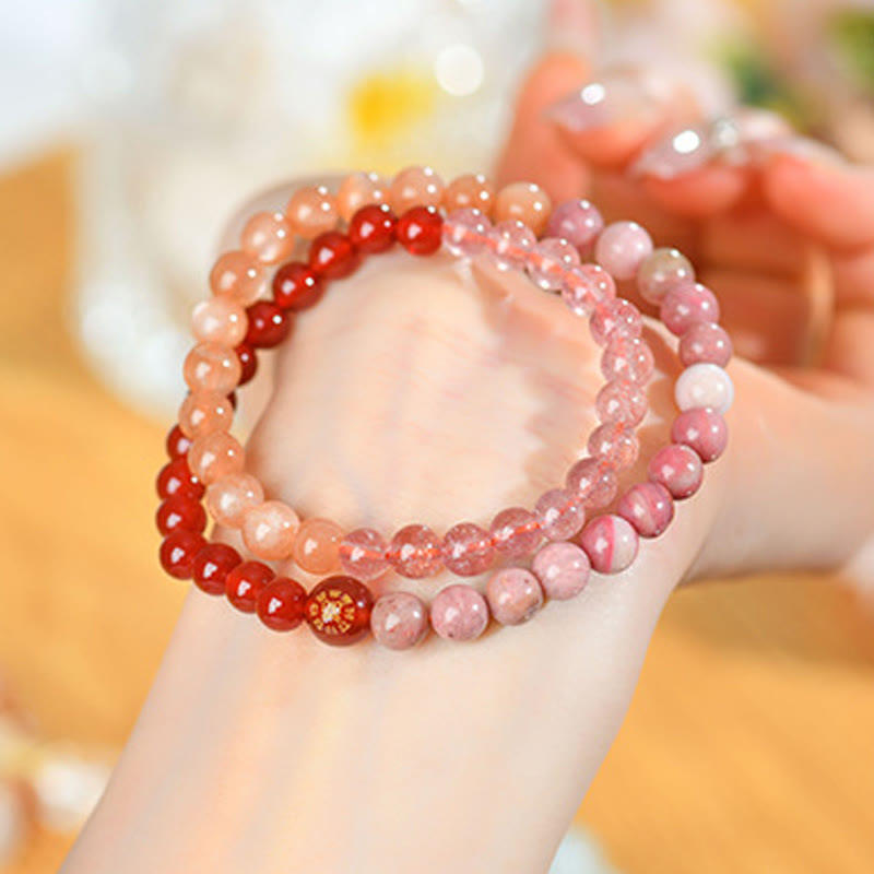 Buddha Stones Cinque Elementi Vari Agata Cristallo Calcedonio Cristallo Bianco Agata Bianca Braccialetto della Fortuna - image 30