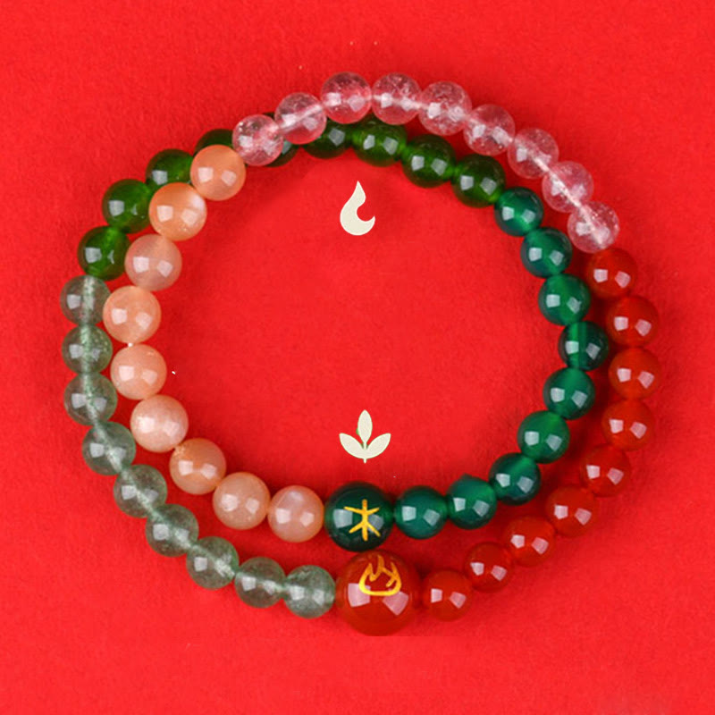 Buddha Stones Cinque Elementi Vari Agata Cristallo Perla Onice Nero Agata Bianca Cristallo Bianco Braccialetto della Fortuna - image 12
