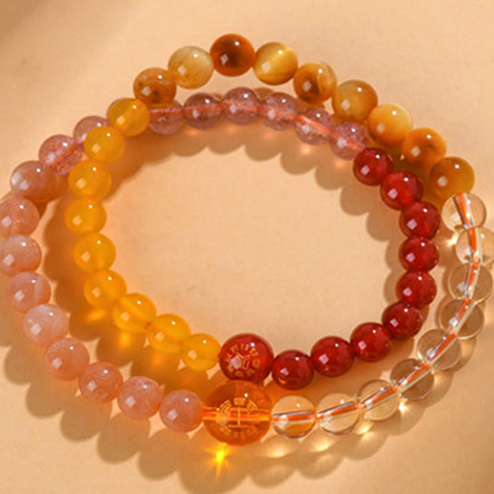 Buddha Stones Cinque Elementi Vari Agata Cristallo Perla Onice Nero Agata Bianca Cristallo Bianco Braccialetto della Fortuna - image 26