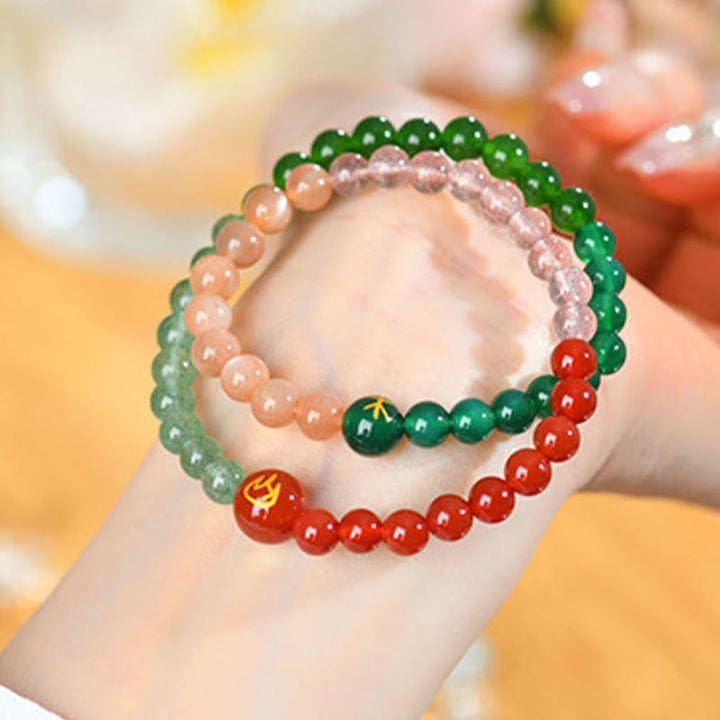 Buddha Stones Cinque Elementi Vari Agata Cristallo Perla Onice Nero Agata Bianca Cristallo Bianco Braccialetto della Fortuna - image 14