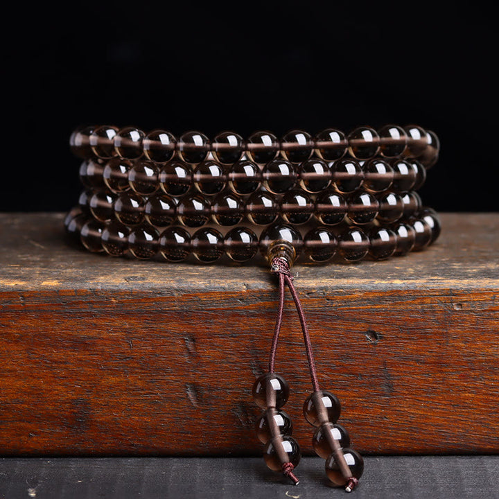 Buddha Stones 108 Mala Beads Braccialetto di ossidiana nera lce Obsidian Fulfilment