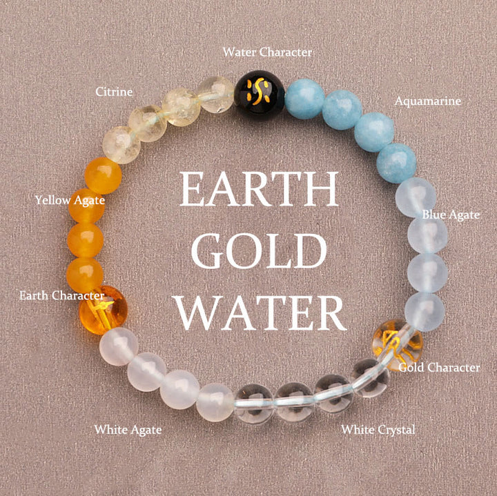 Buddha Stones Cinque Elementi Vari Agata Cristallo Verde Fragola Quarzo Pietra del Sole Bracciale Ricchezza