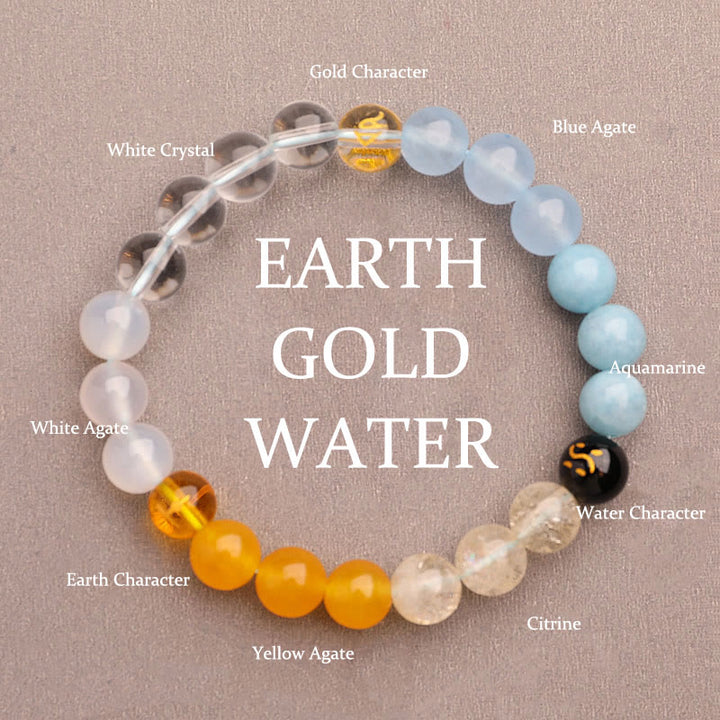 Buddha Stones Cinque Elementi Vari Agata Cristallo Verde Fragola Quarzo Pietra del Sole Bracciale Ricchezza