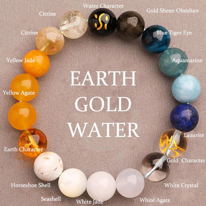 Buddha Stones Cinque Elementi Vari Agata Cristallo Verde Fragola Quarzo Pietra del Sole Bracciale Ricchezza