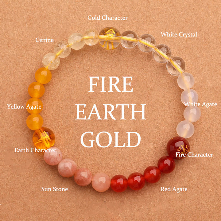 Buddha Stones Cinque Elementi Vari Agata Cristallo Verde Fragola Quarzo Pietra del Sole Bracciale Ricchezza
