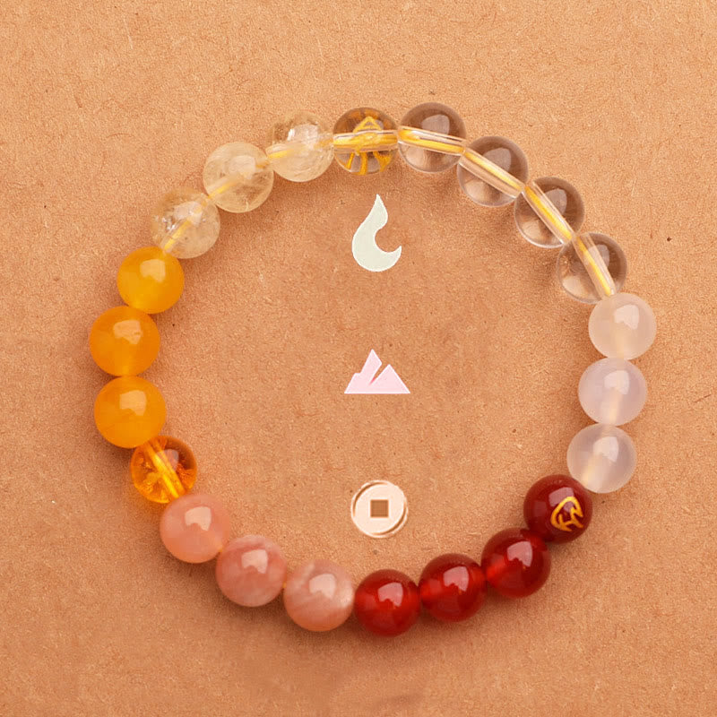 Buddha Stones Cinque Elementi Vari Agata Cristallo Verde Fragola Quarzo Pietra del Sole Bracciale Ricchezza - image 27