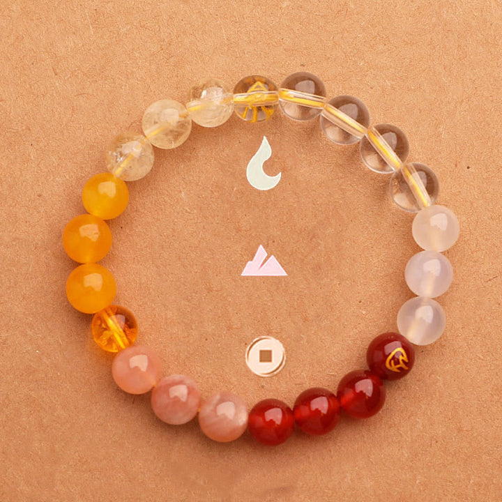 Buddha Stones Cinque Elementi Vari Agata Cristallo Verde Fragola Quarzo Pietra del Sole Bracciale Ricchezza - image 27