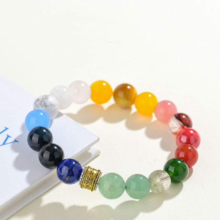 Buddha Stones Cinque Elementi Vari Agata Cristallo Agata Rossa Oro Lucente Ossidiana Agata Gialla Braccialetto della Fortuna - image 16