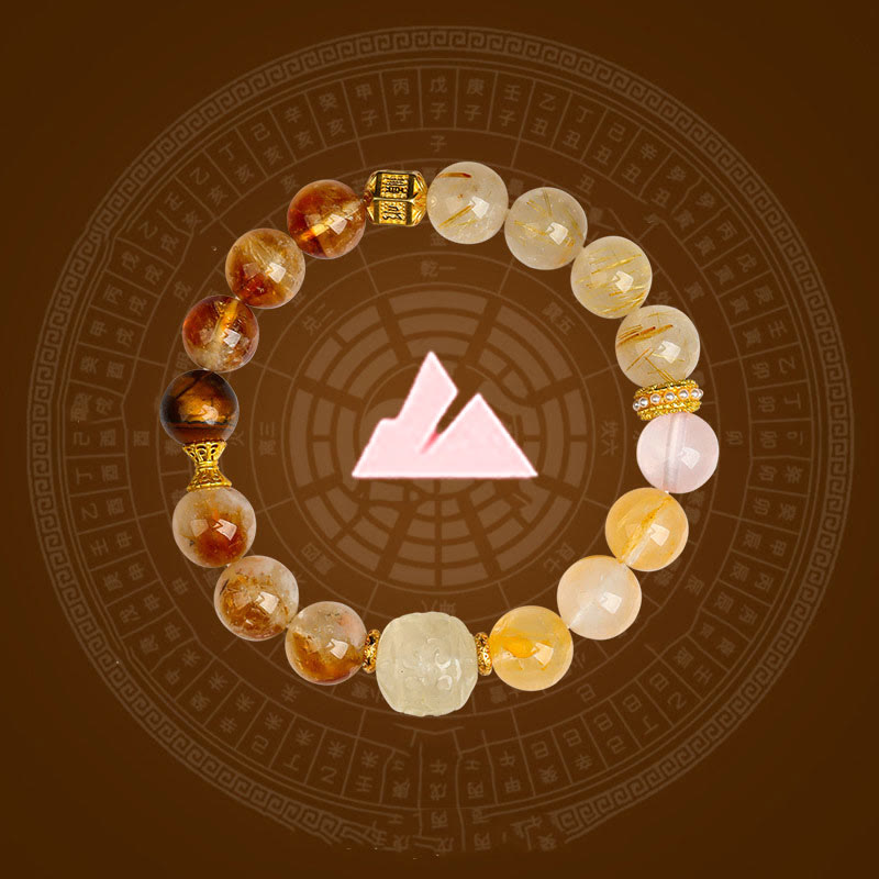 Buddha Stones Cinque Elementi Vari Agata Cristallo Verde Fantasma Quarzo Rutilato Uva Verde Agata Malachite Braccialetto della Fortuna - image 23