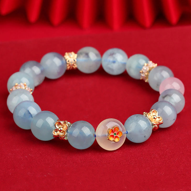 Buddha Stones Cinque Elementi Vari Agata Cristallo Verde Fantasma Quarzo Rutilato Uva Verde Agata Malachite Braccialetto della Fortuna - image 15