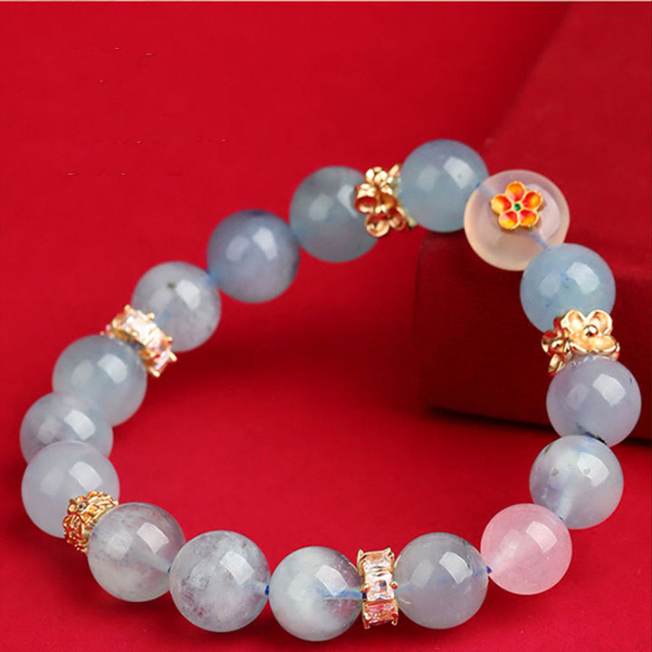 Buddha Stones Cinque Elementi Vari Agata Cristallo Verde Fantasma Quarzo Rutilato Uva Verde Agata Malachite Braccialetto della Fortuna - image 14