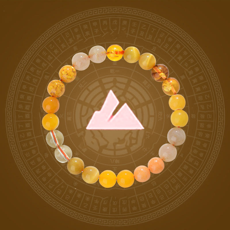 Buddha Stones Cinque Elementi Vari Agata Cristallo Quarzo Rutilato Occhio di Tigre Agata Gialla Citrino Braccialetto della Fortuna - image 1