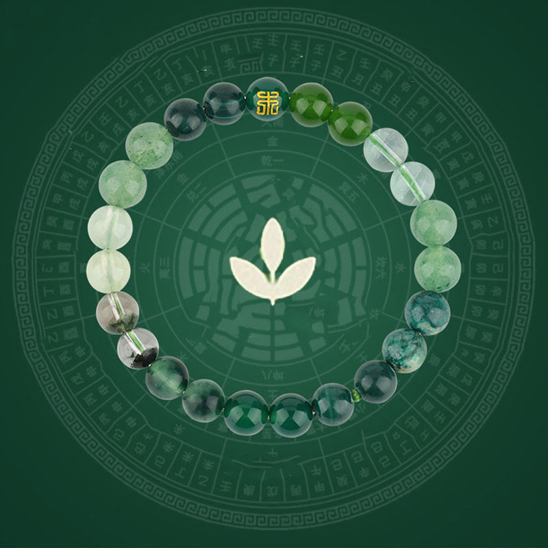 Buddha Stones Cinque Elementi Vari Agata Cristallo Quarzo Rutilato Occhio di Tigre Agata Gialla Citrino Braccialetto della Fortuna - image 17