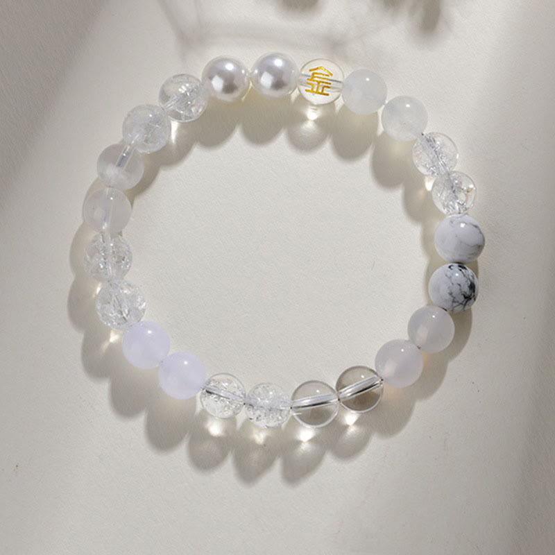 Buddha Stones Cinque Elementi Vari Agata Cristallo Quarzo Rutilato Occhio di Tigre Agata Gialla Citrino Braccialetto della Fortuna - Oro (circonferenza del polso: 14-16 cm) - 8 millimetri - image 13