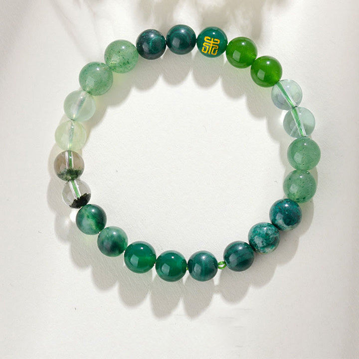 Buddha Stones Cinque Elementi Vari Agata Cristallo Quarzo Rutilato Occhio di Tigre Agata Gialla Citrino Braccialetto della Fortuna - Legno (circonferenza del polso: 14-16 cm) - 8 millimetri - image 18