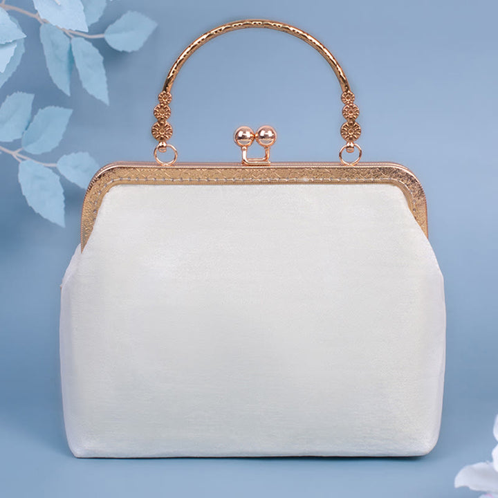 Buddha Stones Jasmine Flowers Ricamo Perle Catena Borsa a Tracolla Borse