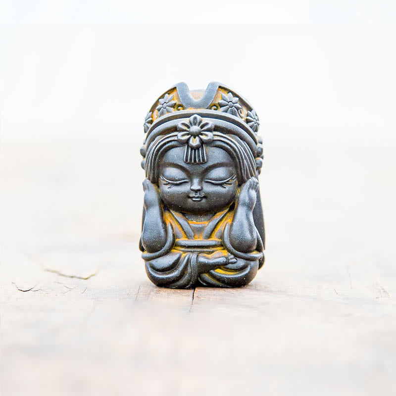 Buddha Stones fatte a mano Zakiram polvere di ferro ruggine statua in resina fusa decorazione della casa zen - Versione Rust - Non ascoltare 7*4*4cm - image 17