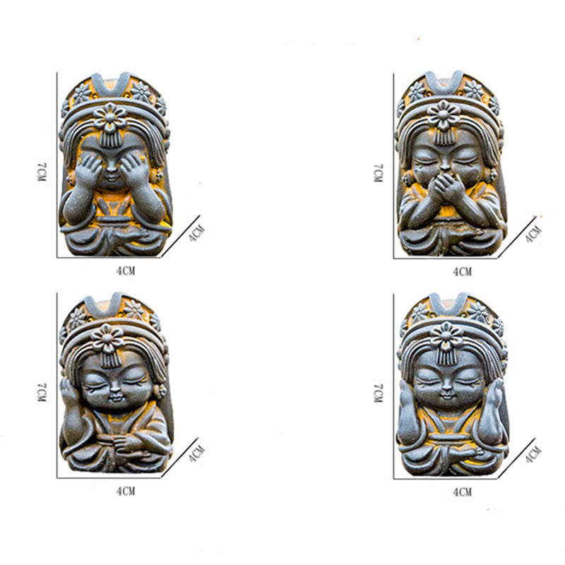 Buddha Stones fatte a mano Zakiram polvere di ferro ruggine statua in resina fusa decorazione della casa zen - image 9