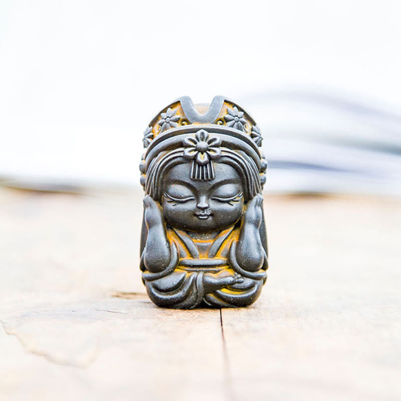Buddha Stones fatte a mano Zakiram polvere di ferro ruggine statua in resina fusa decorazione della casa zen - image 18
