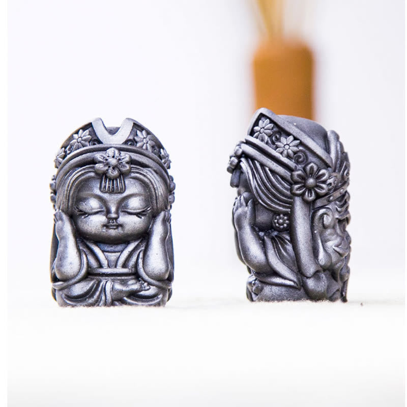 Buddha Stones fatte a mano Zakiram polvere di ferro ruggine statua in resina fusa decorazione della casa zen - image 35