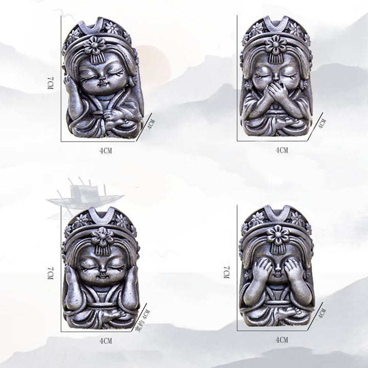 Buddha Stones fatte a mano Zakiram polvere di ferro ruggine statua in resina fusa decorazione della casa zen - image 39