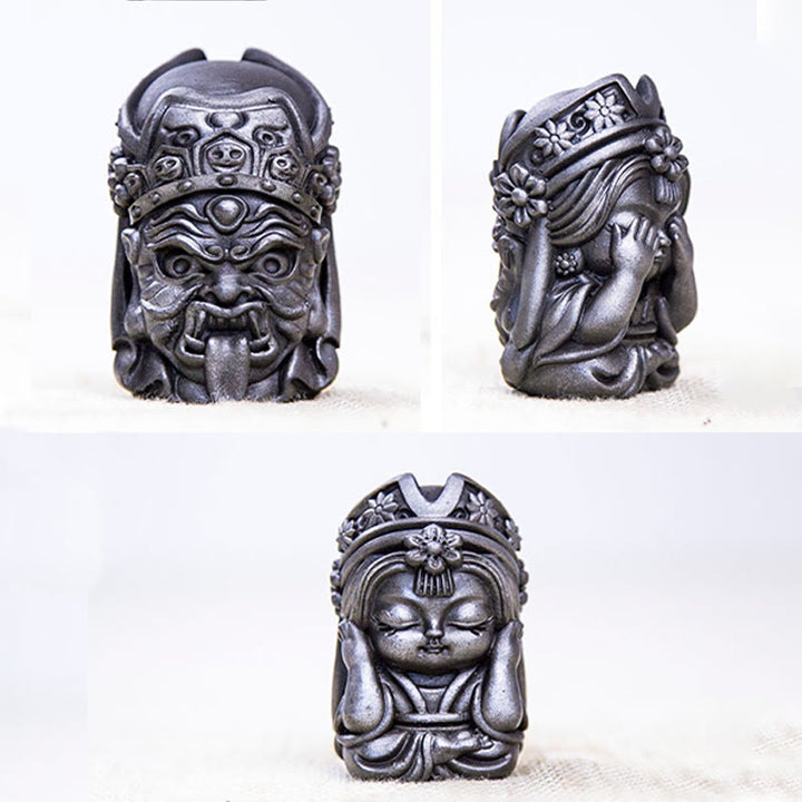Buddha Stones fatte a mano Zakiram polvere di ferro ruggine statua in resina fusa decorazione della casa zen - image 36