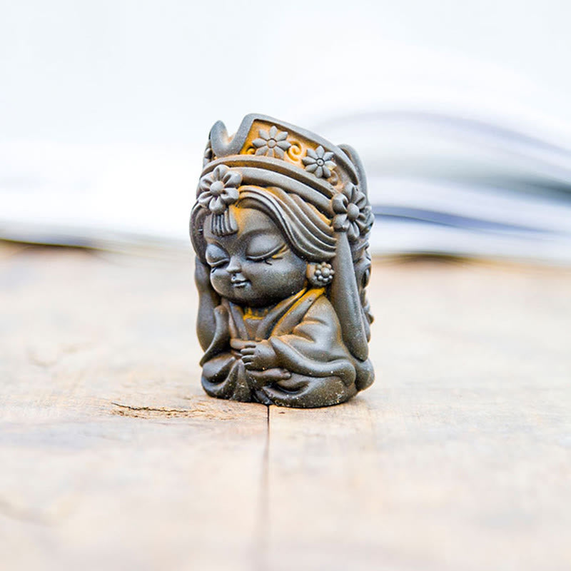 Buddha Stones fatte a mano Zakiram polvere di ferro ruggine statua in resina fusa decorazione della casa zen - image 15