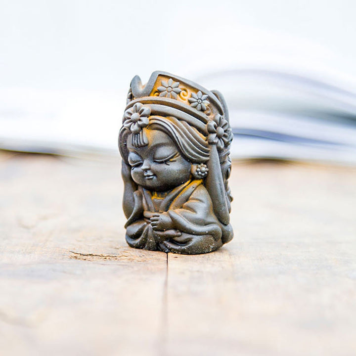 Buddha Stones fatte a mano Zakiram polvere di ferro ruggine statua in resina fusa decorazione della casa zen - image 15