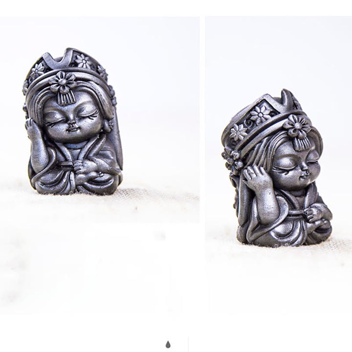 Buddha Stones fatte a mano Zakiram polvere di ferro ruggine statua in resina fusa decorazione della casa zen