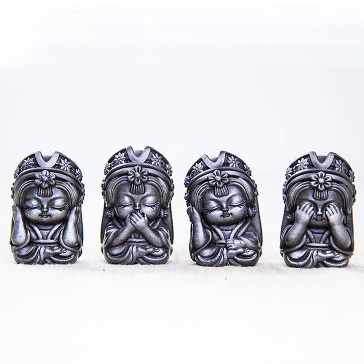 Buddha Stones fatte a mano Zakiram polvere di ferro ruggine statua in resina fusa decorazione della casa zen