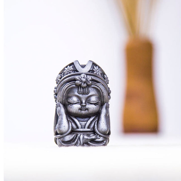 Buddha Stones fatte a mano Zakiram polvere di ferro ruggine statua in resina fusa decorazione della casa zen - image 30