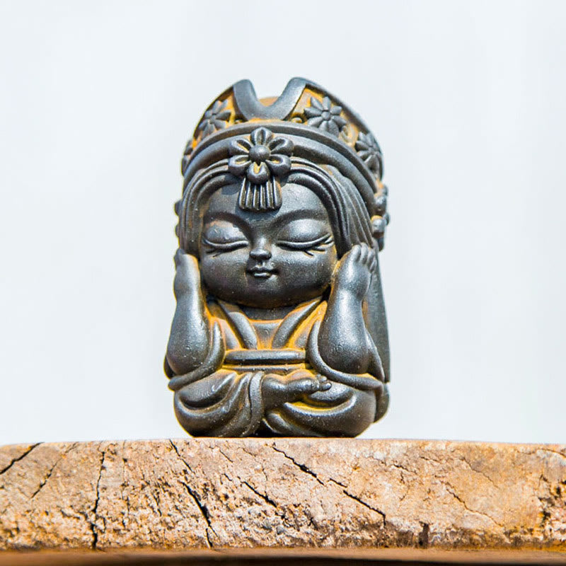 Buddha Stones fatte a mano Zakiram polvere di ferro ruggine statua in resina fusa decorazione della casa zen - image 19