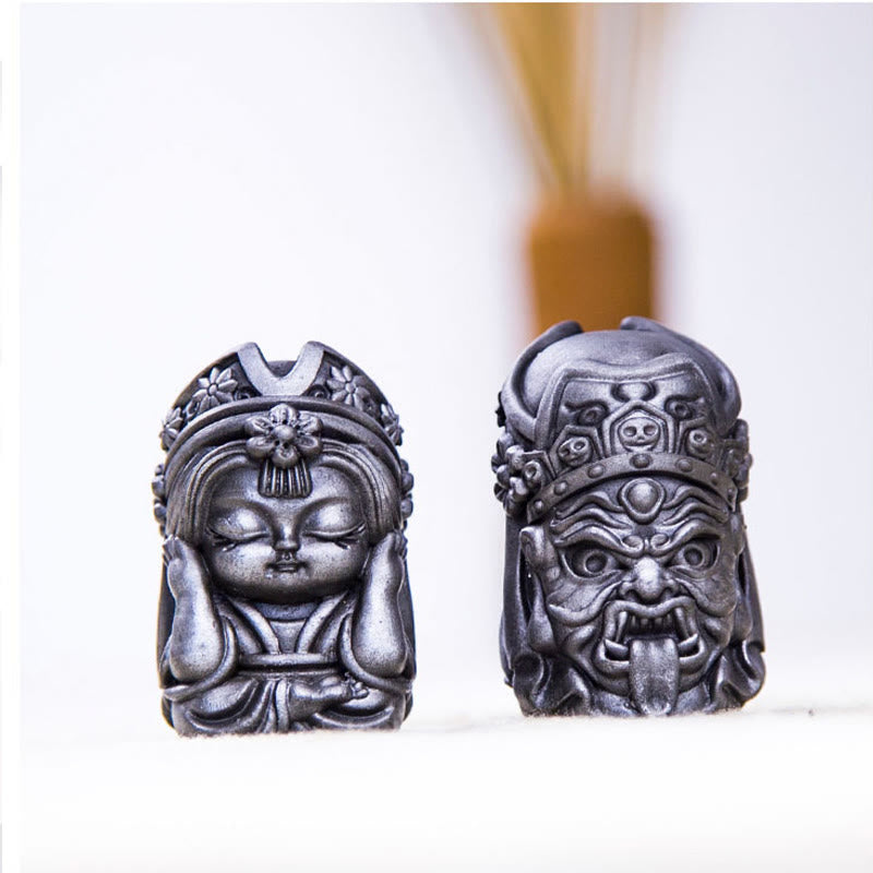 Buddha Stones fatte a mano Zakiram polvere di ferro ruggine statua in resina fusa decorazione della casa zen