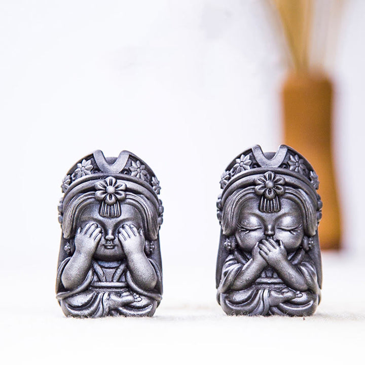 Buddha Stones fatte a mano Zakiram polvere di ferro ruggine statua in resina fusa decorazione della casa zen - image 33