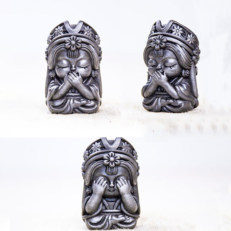 Buddha Stones fatte a mano Zakiram polvere di ferro ruggine statua in resina fusa decorazione della casa zen