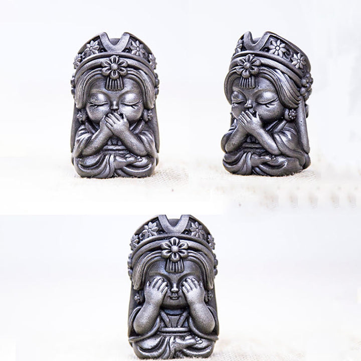 Buddha Stones fatte a mano Zakiram polvere di ferro ruggine statua in resina fusa decorazione della casa zen