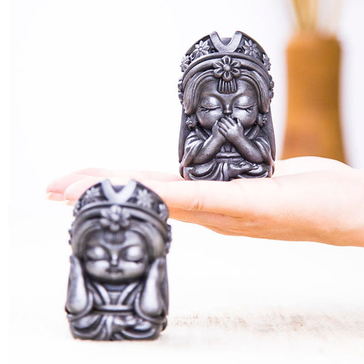 Buddha Stones fatte a mano Zakiram polvere di ferro ruggine statua in resina fusa decorazione della casa zen - image 34