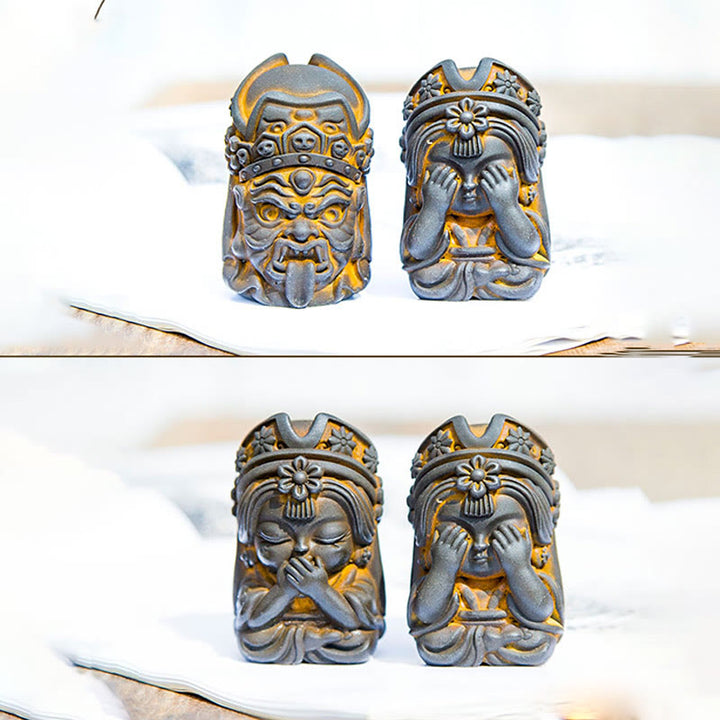 Buddha Stones fatte a mano Zakiram polvere di ferro ruggine statua in resina fusa decorazione della casa zen