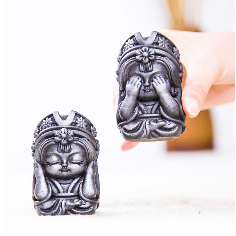 Buddha Stones fatte a mano Zakiram polvere di ferro ruggine statua in resina fusa decorazione della casa zen