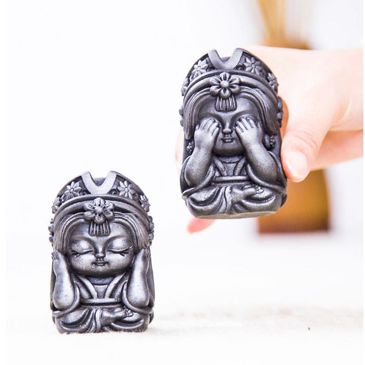 Buddha Stones fatte a mano Zakiram polvere di ferro ruggine statua in resina fusa decorazione della casa zen - image 32