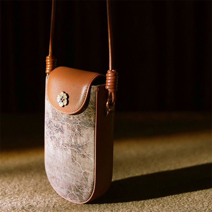 Buddha Stones Retro Fiore Farfalla Foglie Rami Canzone Broccato Borsa a Tracolla Hangbags