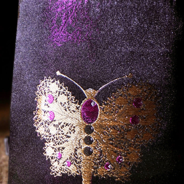 Borsa a tracolla in broccato con scritta "Butterfly Song" di Buddha Stones
