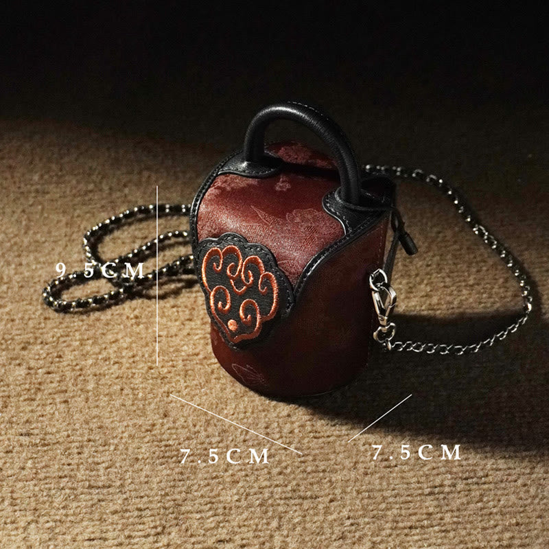 Buddha Stones Nuvole di buon auspicio Fiori di farfalla Xiangyunsha Borsa a tracolla in seta Borse appese