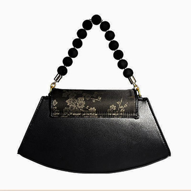 Borsa a tracolla in seta Xiangyunsha con catena di perline di bambù e prugna, pietre Buddha Stones