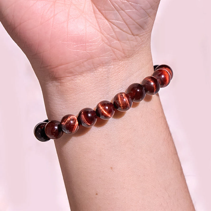 Buddha Stones Bracciale con perle curative in occhio di tigre naturale - image 3